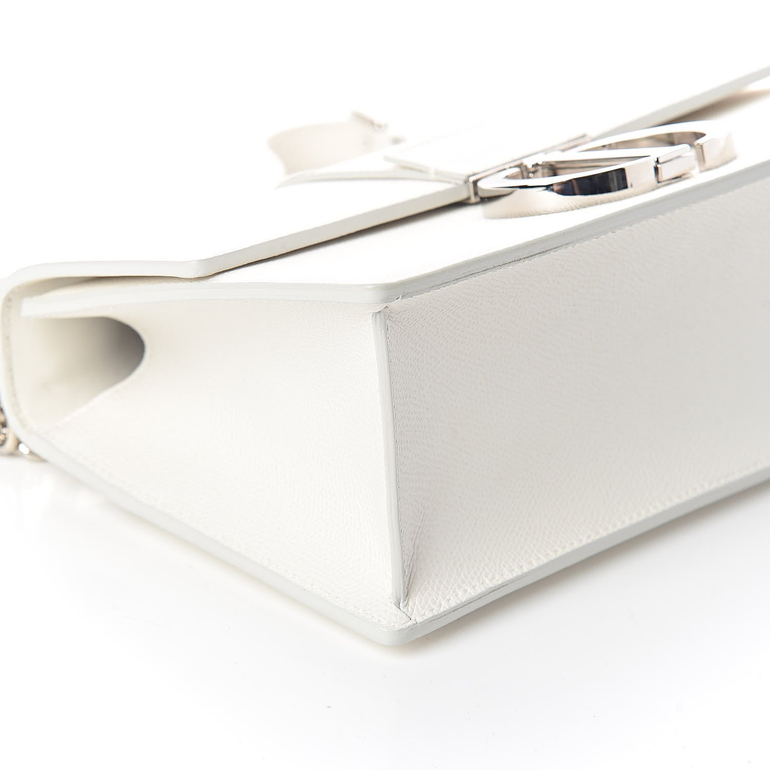 Christian Dior Grained Calfskin 30 Montaigne Chain Flap Bag White 7 of 8