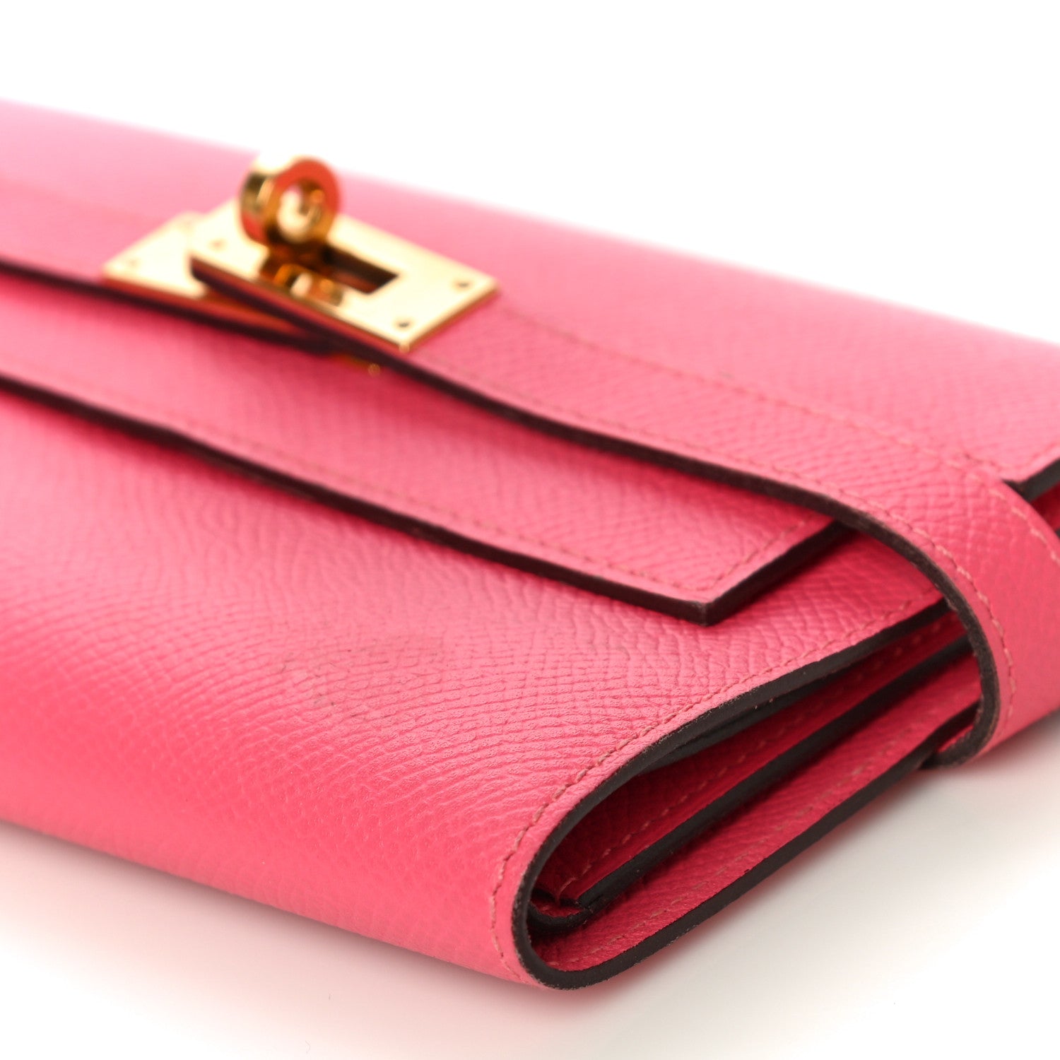 Hermes Epsom Medium Kelly Wallet Rose Extreme 9 of 12