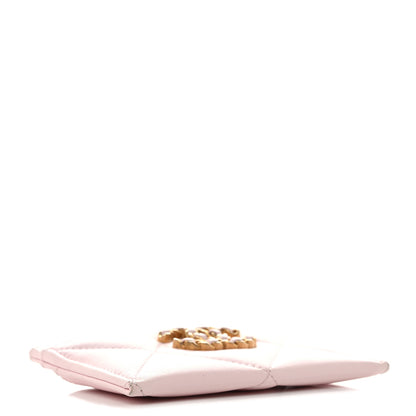 Chanel Lambskin Quilted Chanel 19 Card Holder Light Pink 4 of 12