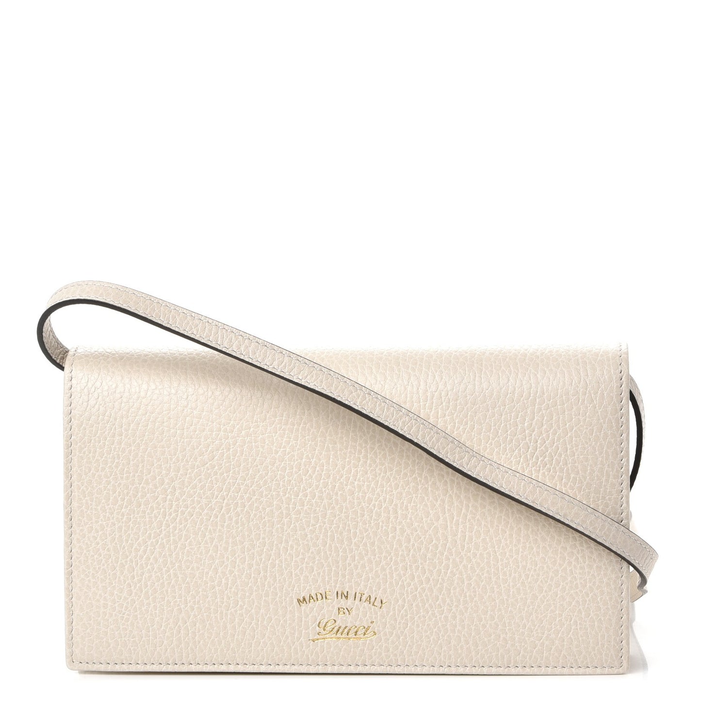 Dollar Calfskin Mini Swing Wallet Bag Mystic White