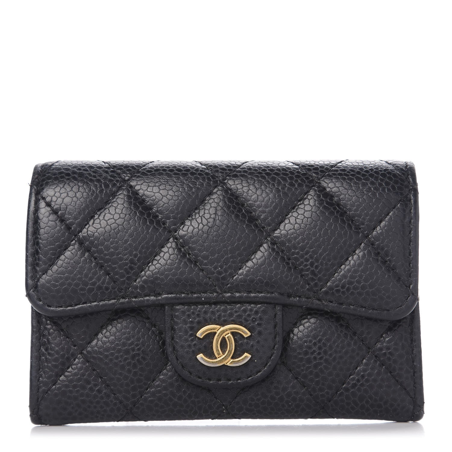 Chanel Caviar Quilted Flap Card Holder Black 1 of 8