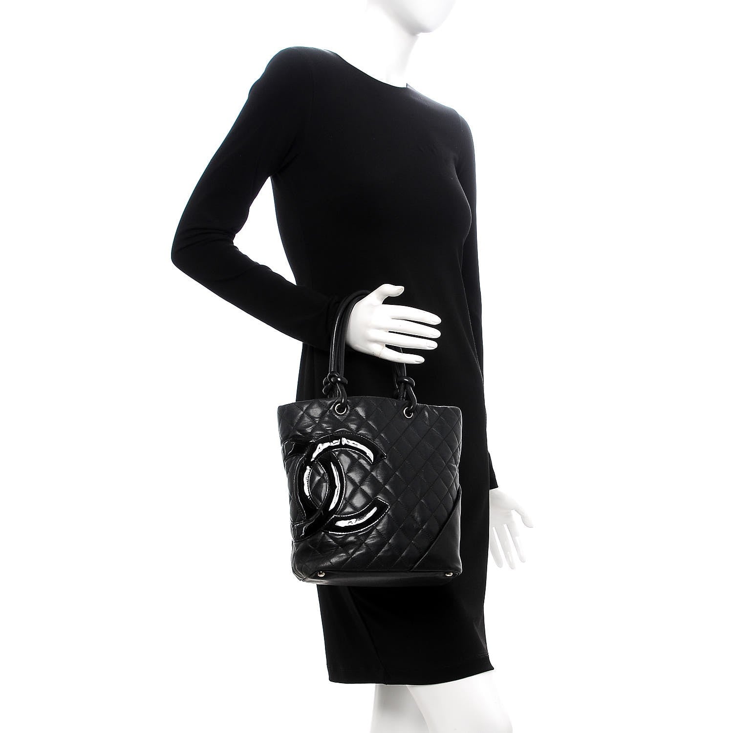 Chanel Calfskin Quilted Medium Cambon Tote Black 2 of 16