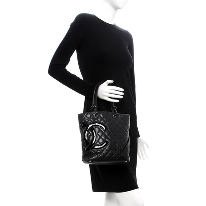 Chanel Calfskin Quilted Medium Cambon Tote Black 2 of 16