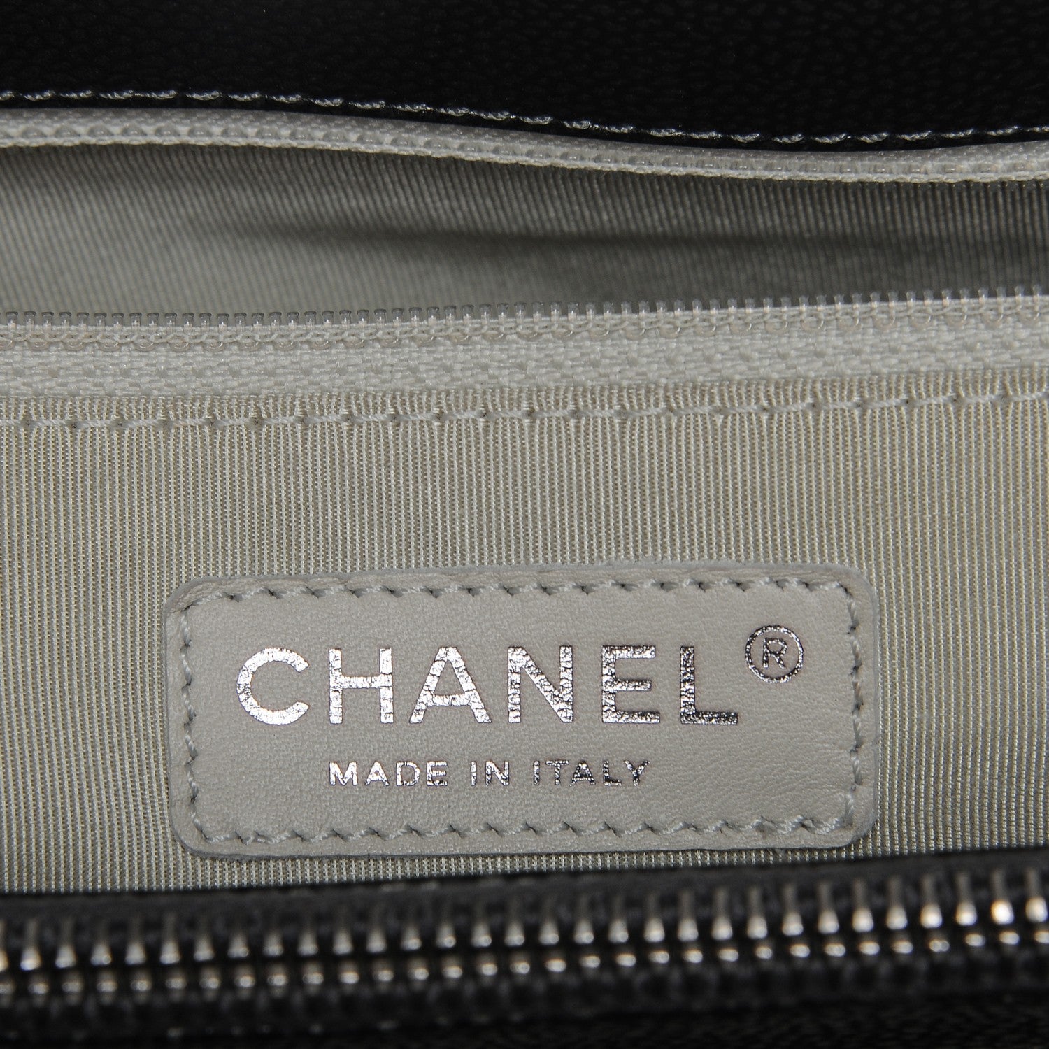 Chanel Metallic Caviar Quilted Grand Shopping Tote GST Dark Silver 6 of 7