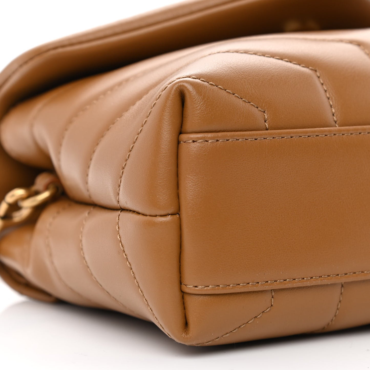 Calfskin Y Quilted Monogram Toy Loulou Crossbody Bag Dark Natural