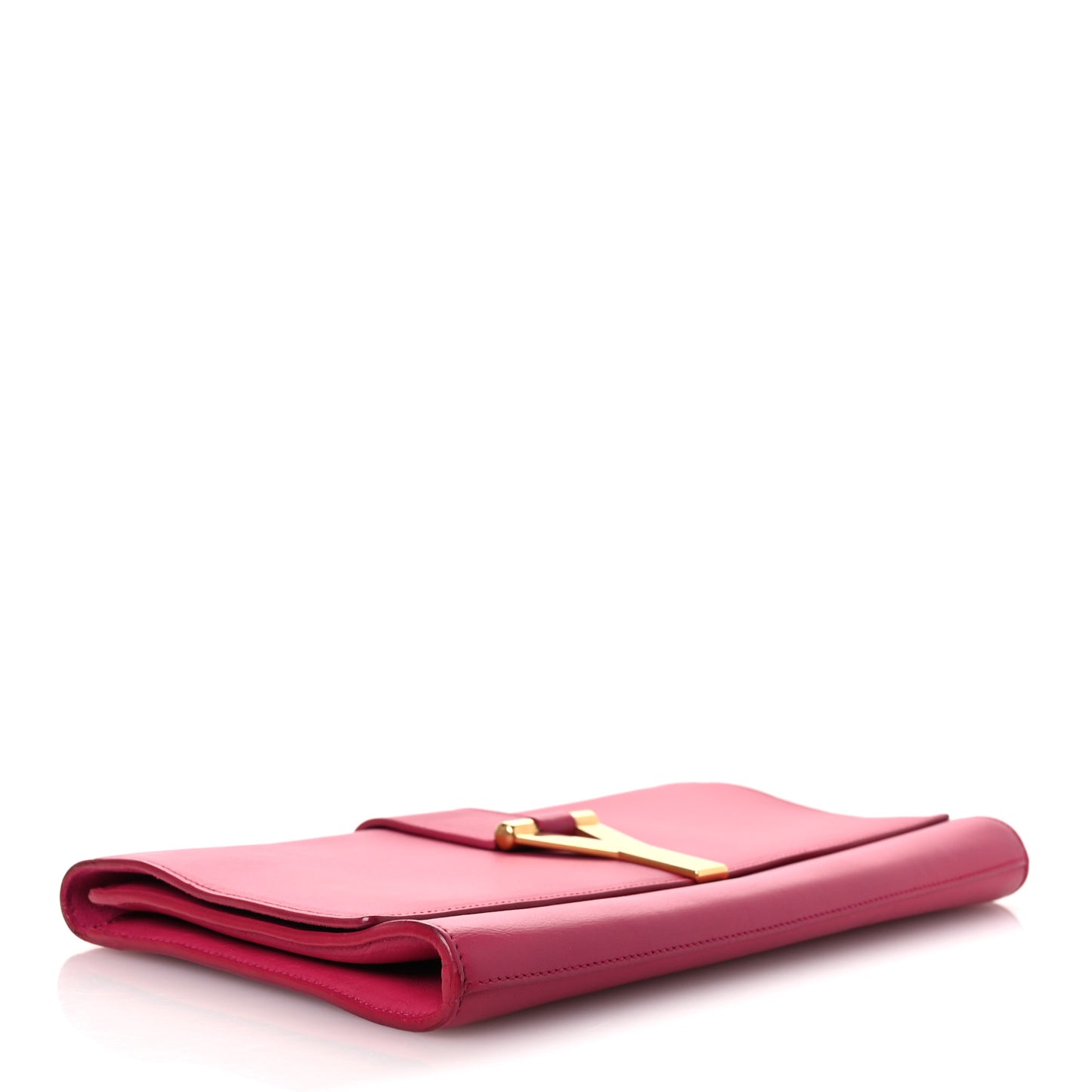 Calfskin Classic Y Ligne Clutch Fuchsia