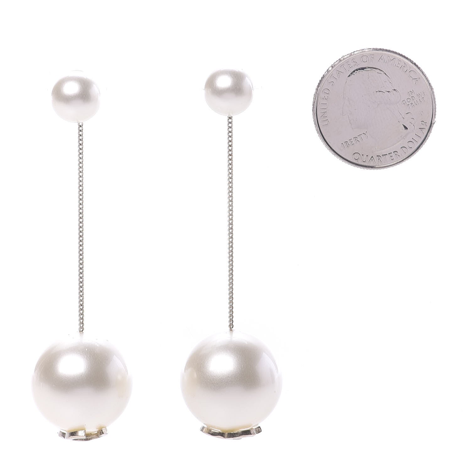 Chanel Pearl CC Chain Drop Earrings Gold 2 of 4