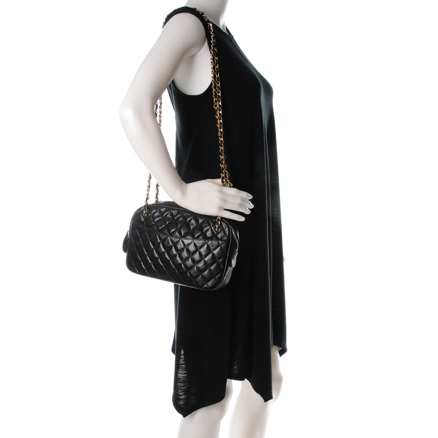 Chanel Lambskin Quilted Camera Case Black 2 of 9
