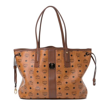 MCM Visetos Medium Liz Reversible Shopper Tote Cognac 2 of 6
