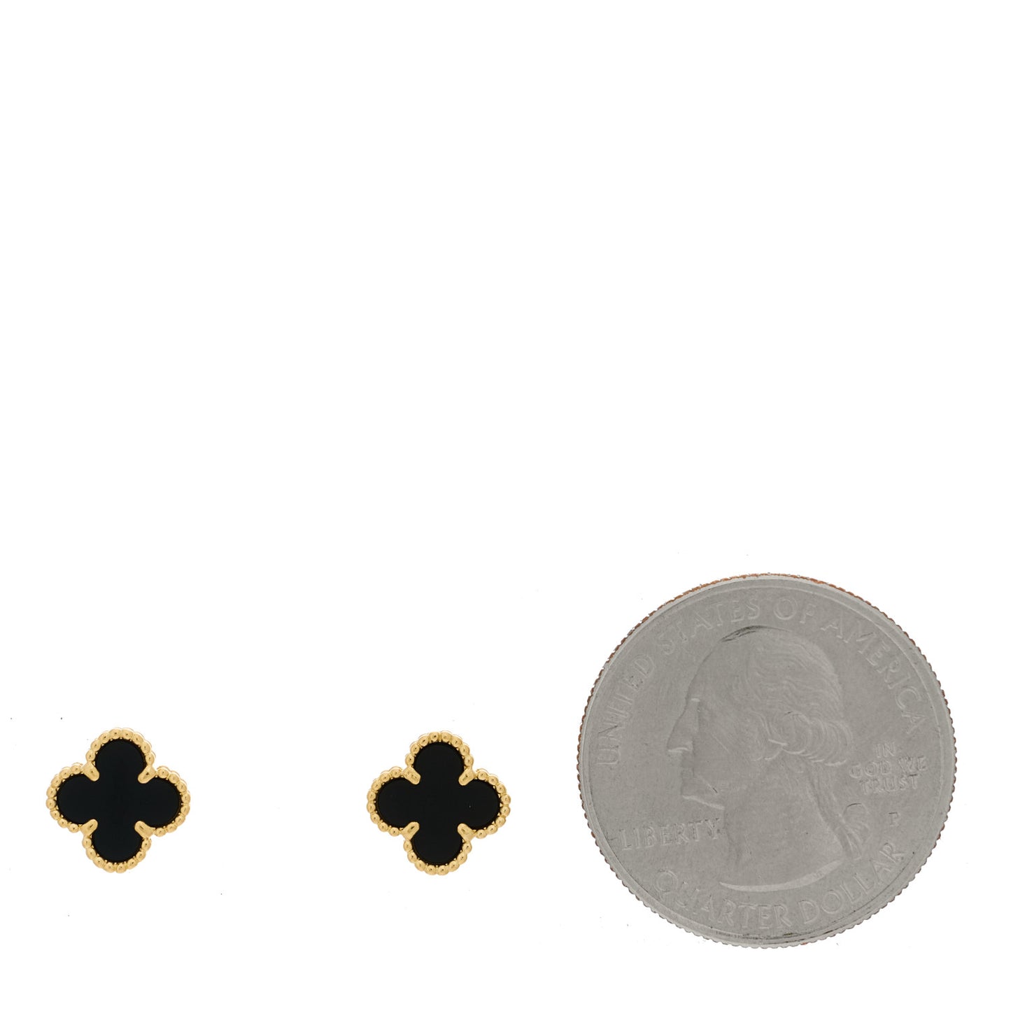 18K Yellow Gold Black Onyx Sweet Alhambra Earrings