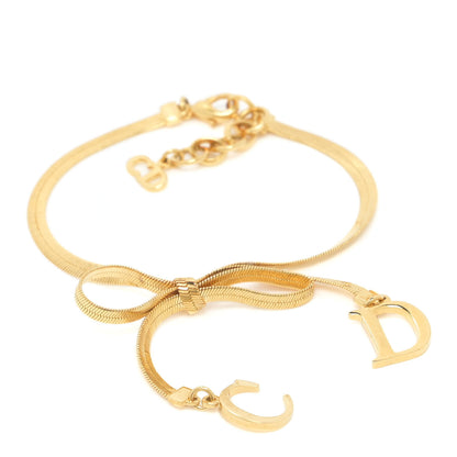 Christian Dior Bow CD Logo Bracelet Gold 1 of 5