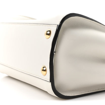 Fendi Vitello Seta Suede FF Mini Peekaboo Iconic Satchel White Ice 9 of 9