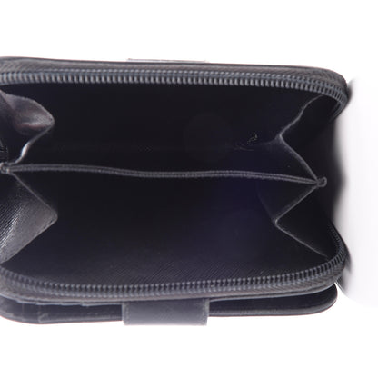 Prada Saffiano Compact Zip Around Wallet Black 6 of 14