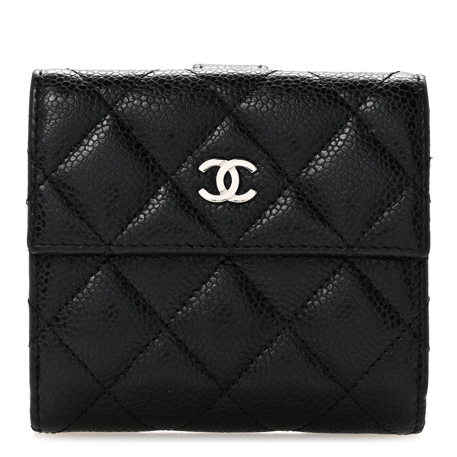 Chanel Caviar Quilted Compact French Flap Wallet Black 1 of 12