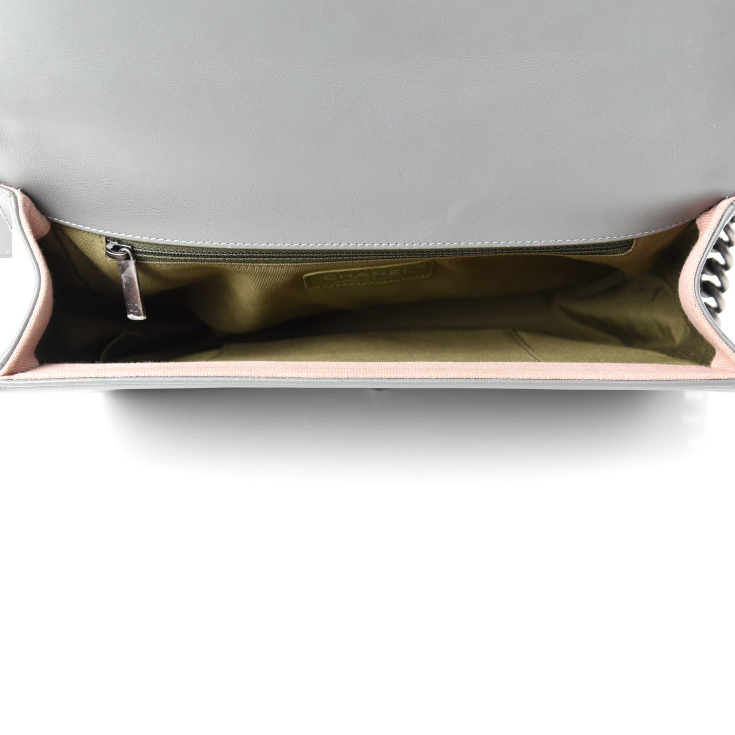 Chanel Calfskin Quilted New Medium Boy Flap Grey 5 of 10