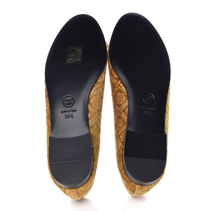 Chanel Silk Velvet Bow CC Ballet Flats 36.5 Gold Black 8 of 9