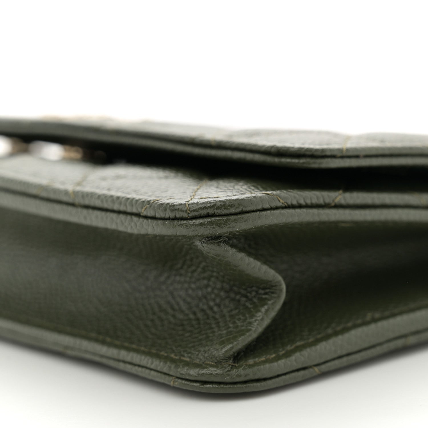 Chanel Caviar Quilted Multi Chain Wallet On Chain WOC Khaki 10 of 11