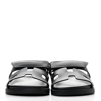 Hermes Calfskin Womens Chypre Sandals 37 Black 2 of 4