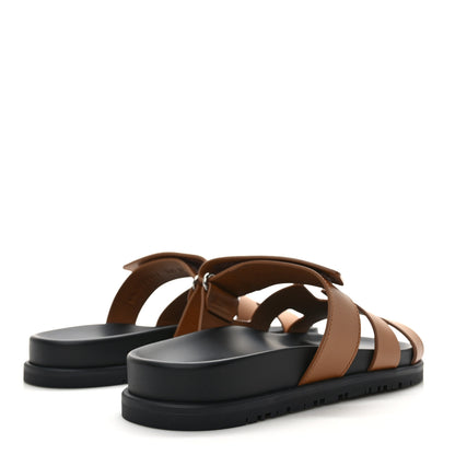 Hermes Calfskin Womens Chypre Sandals 36.5 Naturel 4 of 9