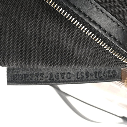 Fendi Glazed Fabric Vitello Century FF 1974 Large Baguette Cage Mogano Panna Black 7 of 10