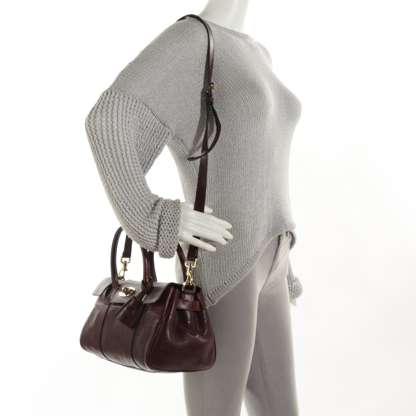 Natural Leather Small Bayswater Oxblood