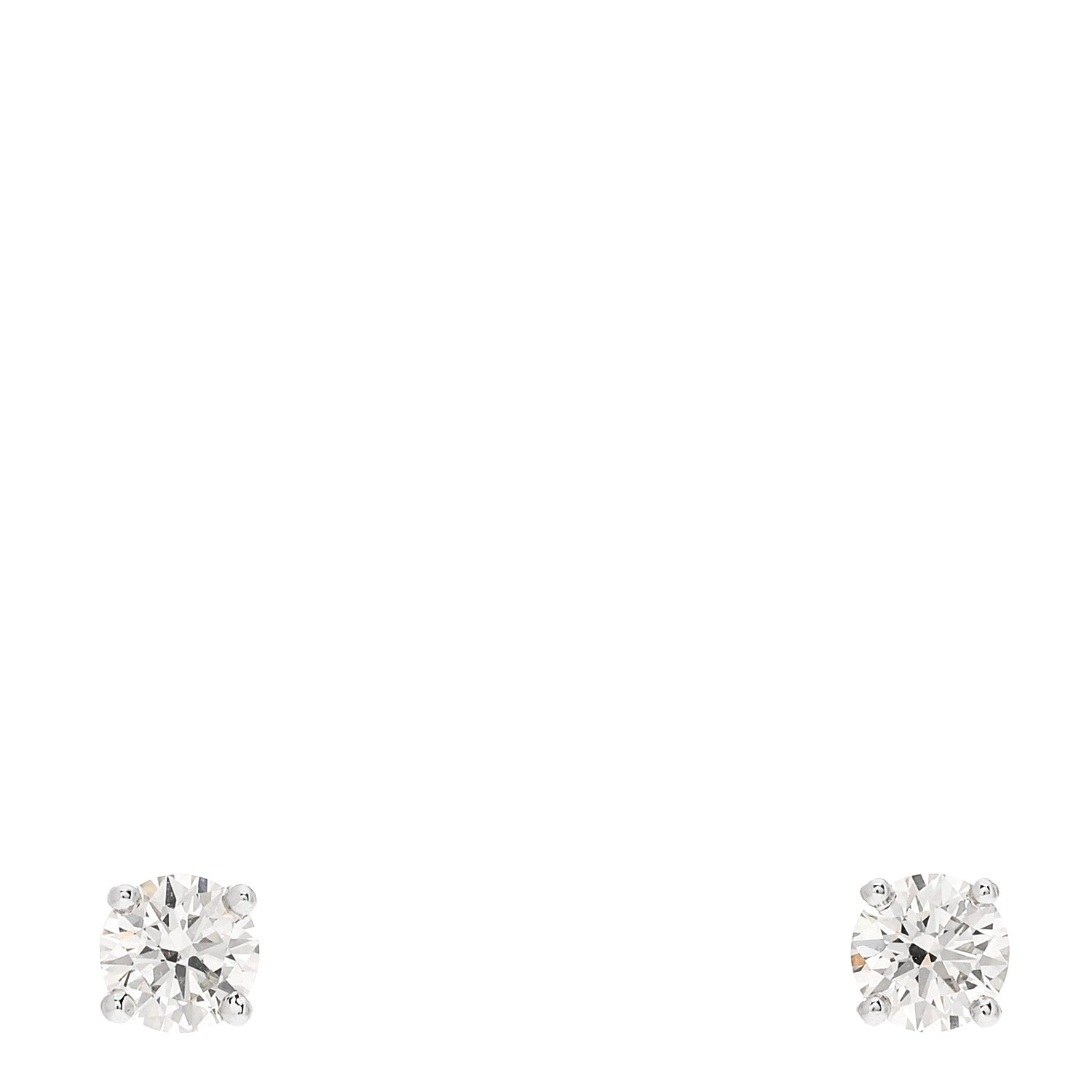 Tiffany Platinum Diamond .32ctw Solitaire Earrings 1 of 5