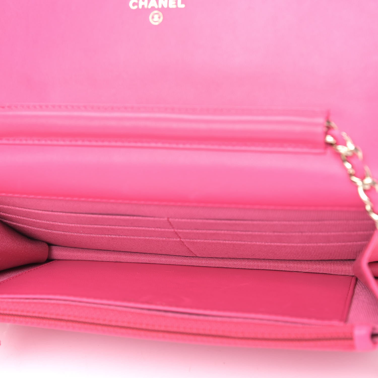 Chanel Lambskin Quilted Wallet On Chain WOC Pink 5 of 10