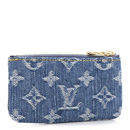 Louis Vuitton LV X TM Monogram Denim Cerises Key Pouch Blue 3 of 8