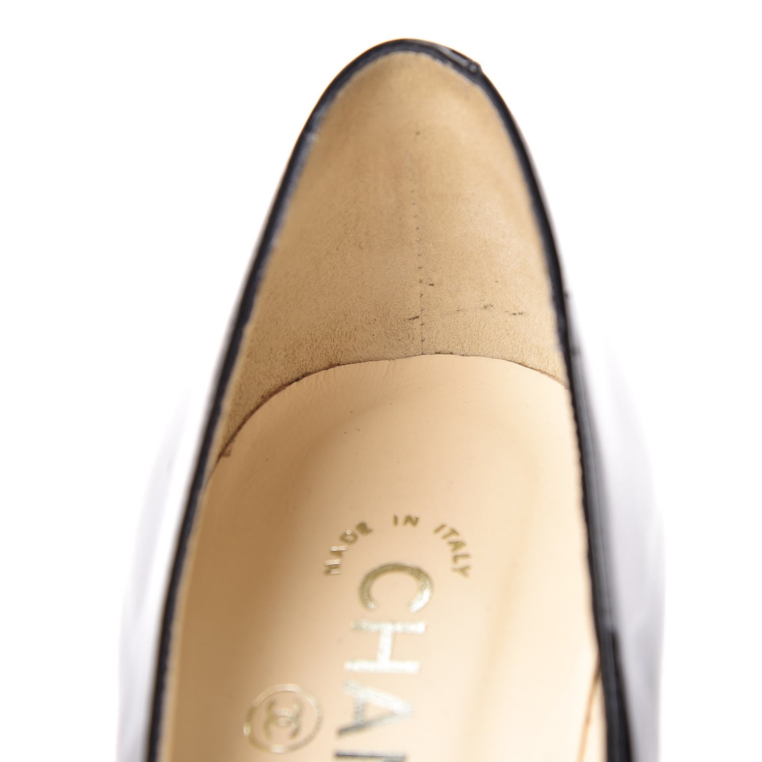 Chanel Patent CC Chain Cap Toe Pumps 39 Black 13 of 14
