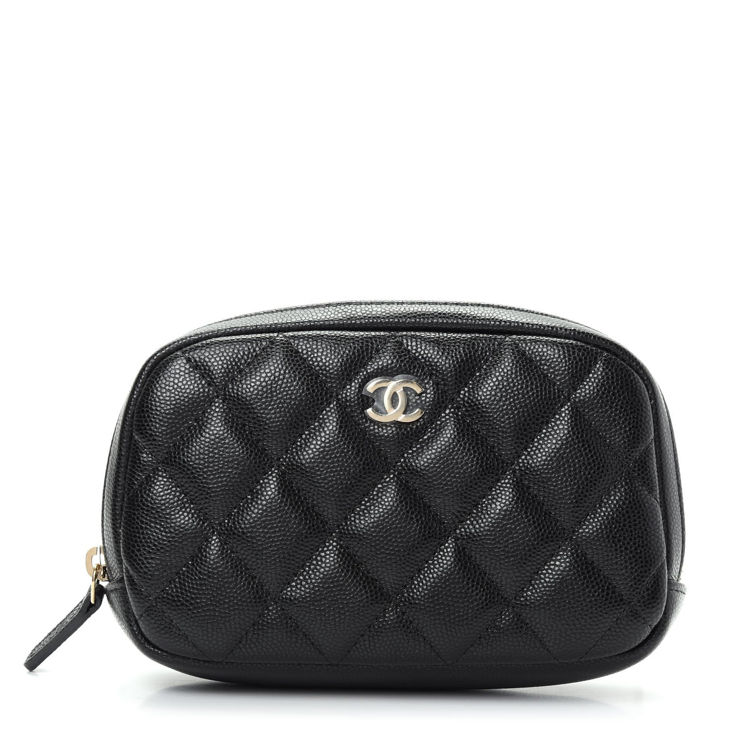 Chanel Caviar Quilted Small Curvy Pouch Cosmetic Case Black 1 of 8