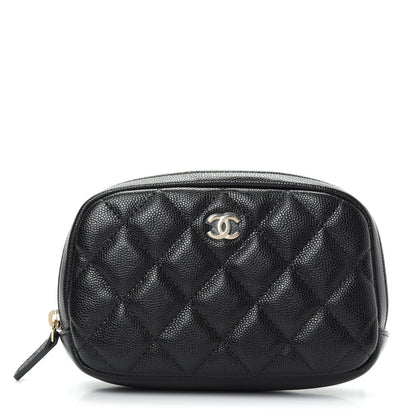 Chanel Caviar Quilted Small Curvy Pouch Cosmetic Case Black 1 of 8