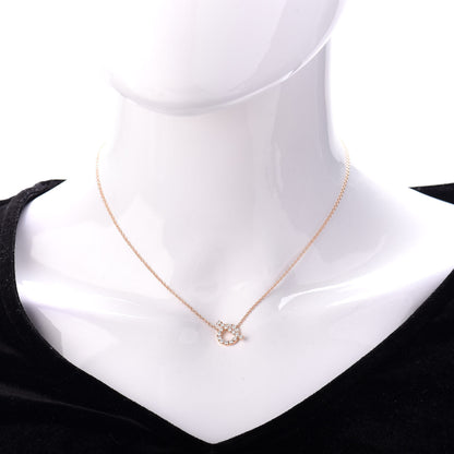Hermes 18K Rose Gold Diamond Finesse Pendant Necklace 2 of 5