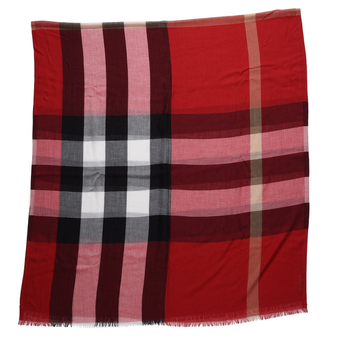 Modal Cashmere Silk Mega Check Scarf Parade Red