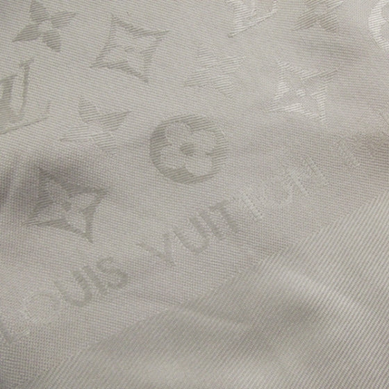 Louis Vuitton Monogram Shawl Silk/Wool Scarf Beige 4 of 6