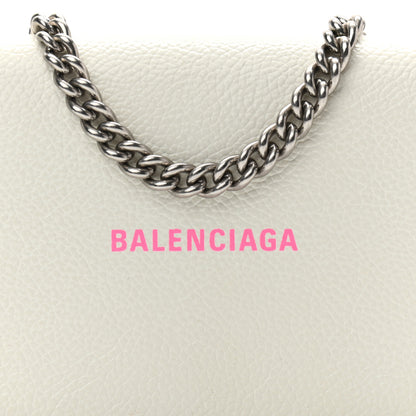 Balenciaga Grained Calfskin Logo Cash Phone Holder Wallet On Chain White Fluo Pink 7 of 9