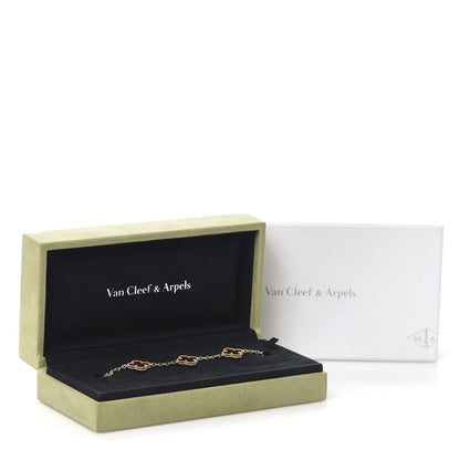 Van Cleef & Arpels 18K Yellow Gold Carnelian 5 Motifs Vintage Alhambra Bracelet 9 of 9