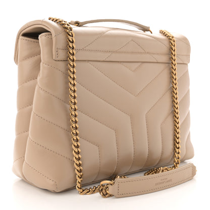 Saint Laurent Calfskin Y Quilted Monogram Small Loulou Chain Satchel Dark Beige 3 of 15
