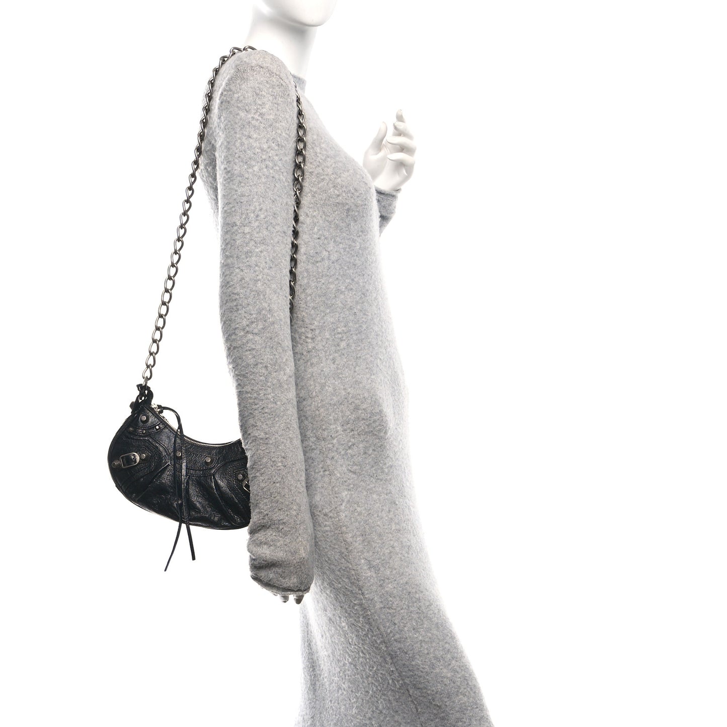 Agneau Arena Le Cagole Chain Shoulder Bag XS Black