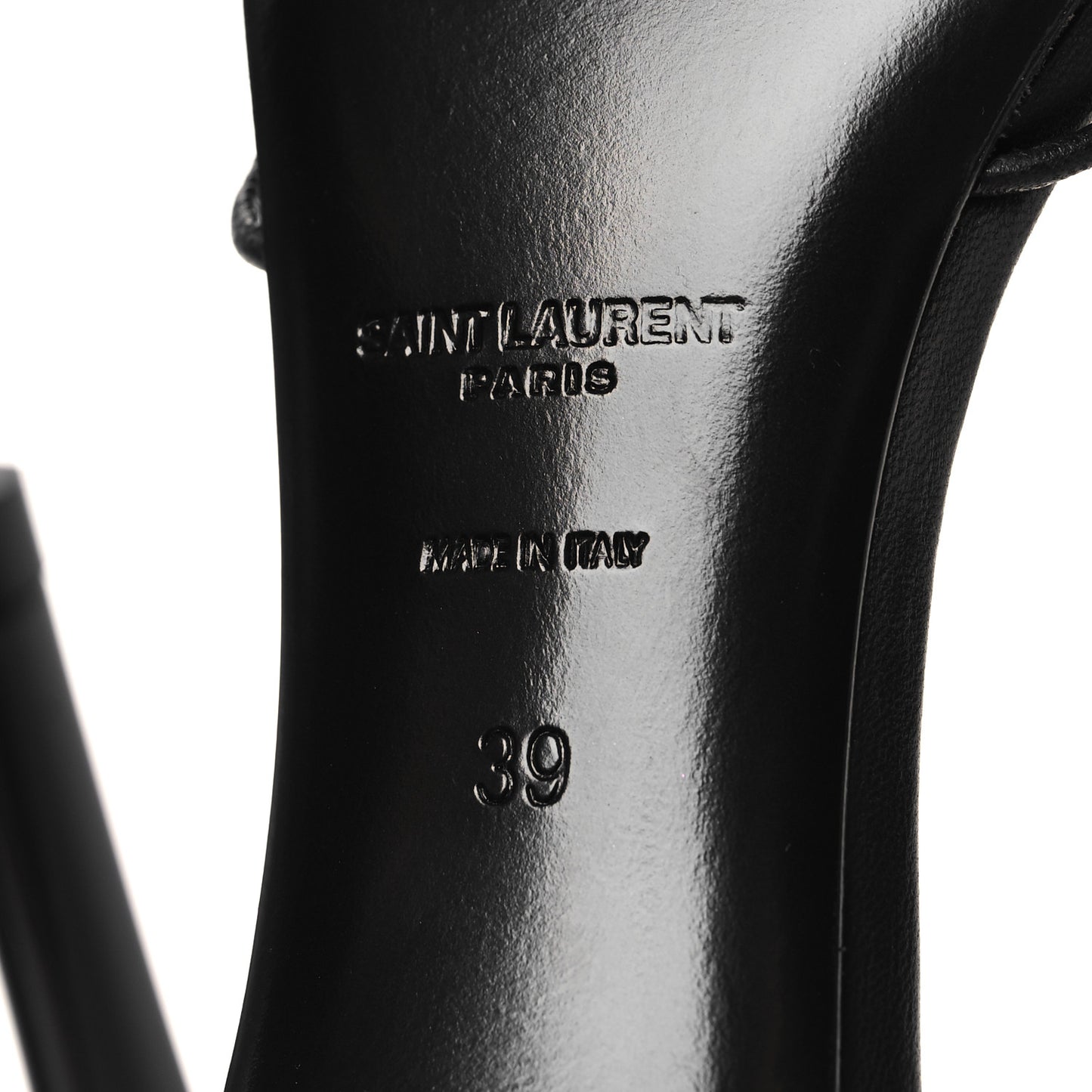 Calfskin Babylone 90 Ankle Wrap Sandals 39 Black