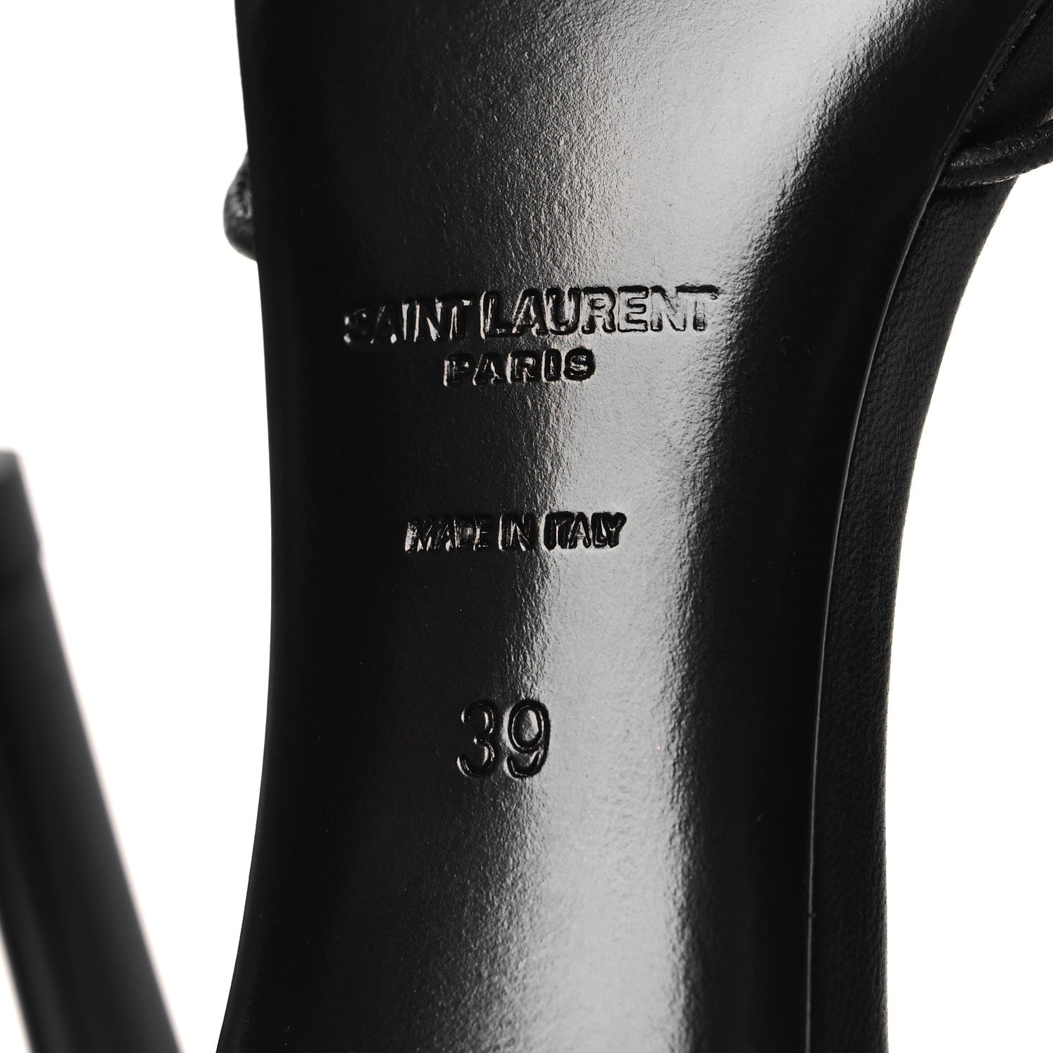 Saint Laurent Calfskin Babylone 90 Ankle Wrap Sandals 39 Black 6 of 8