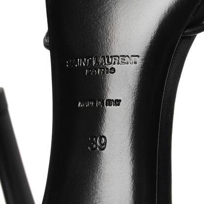 Saint Laurent Calfskin Babylone 90 Ankle Wrap Sandals 39 Black 6 of 8