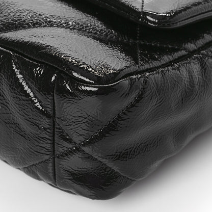 Chanel Shiny Crumpled Calfskin Quilted Medium Chanel 19 Flap Black 9 of 9