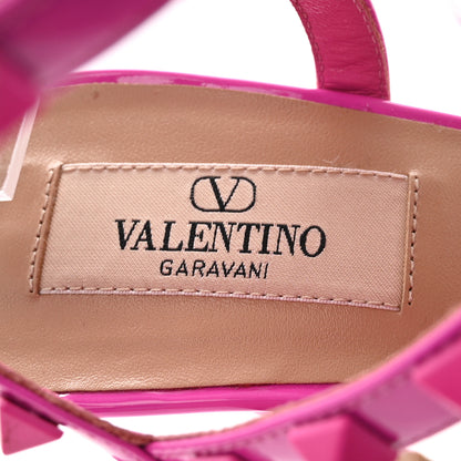 Valentino Garavani Patent Lacquered Monochrome Rockstud Gladiator 105mm Sandals 38.5 Pink PP 8 of 8