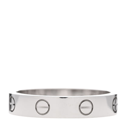 Cartier 18K White Gold Diamond 4mm LOVE Wedding Band Ring 7.5 56 56 7.5 3 of 4