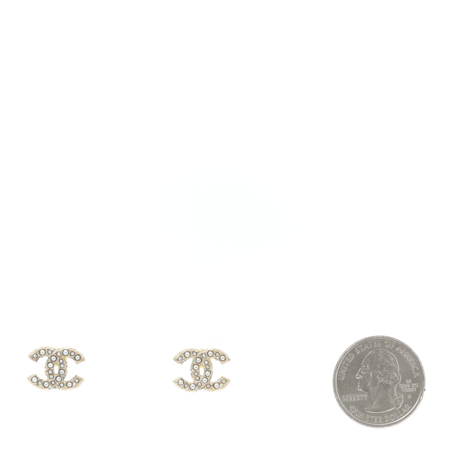 Chanel Crystal Pearl CC Earrings Gold 2 of 5