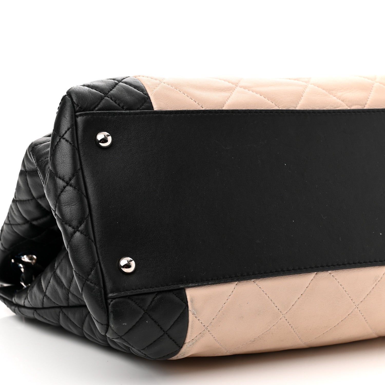 Chanel Lambskin Quilted CC Shopping Tote Black Rose Clair 8 of 9