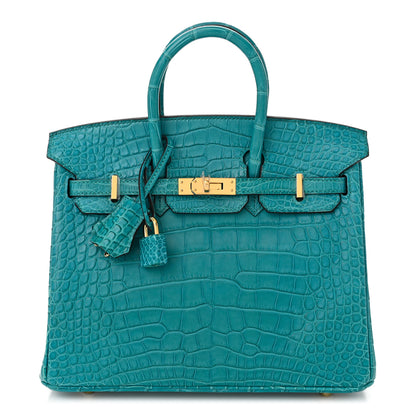 Hermes Matte Alligator Birkin 25 Bleu Paon 1 of 11