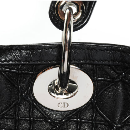Christian Dior Lambskin Cannage Medium Granville Tote Black 8 of 8