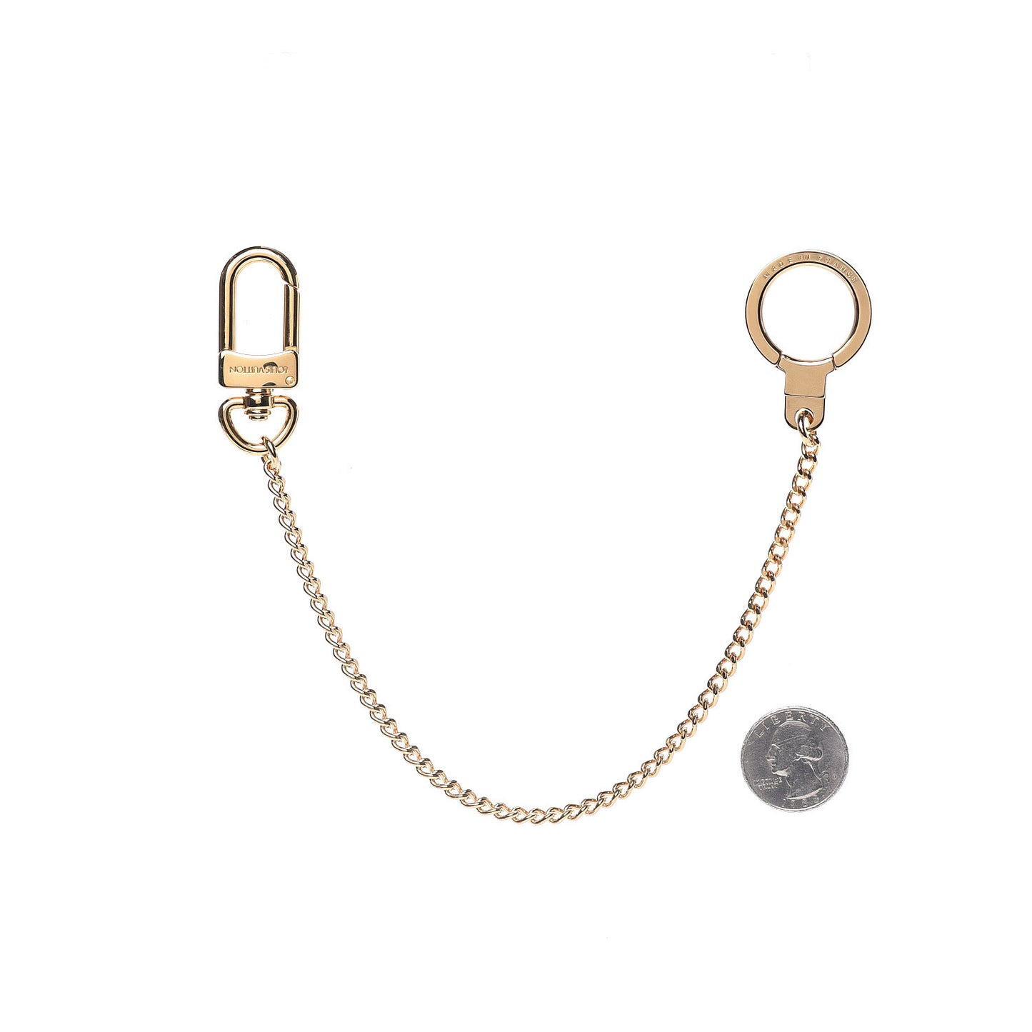 Metal Pochette Extender Key Ring Chain Gold