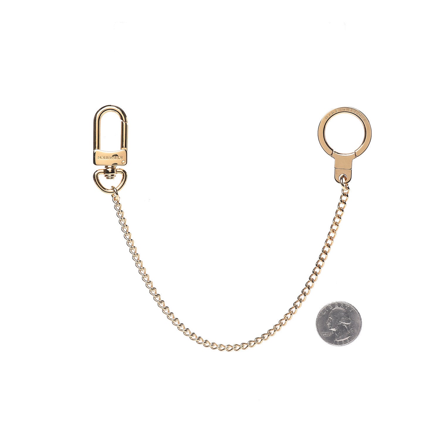 Louis Vuitton Metal Pochette Extender Key Ring Chain Gold 2 of 3